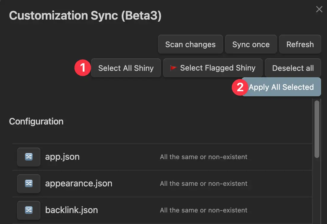 Self-hosted LiveSync 在其他設備上套用自定義設定