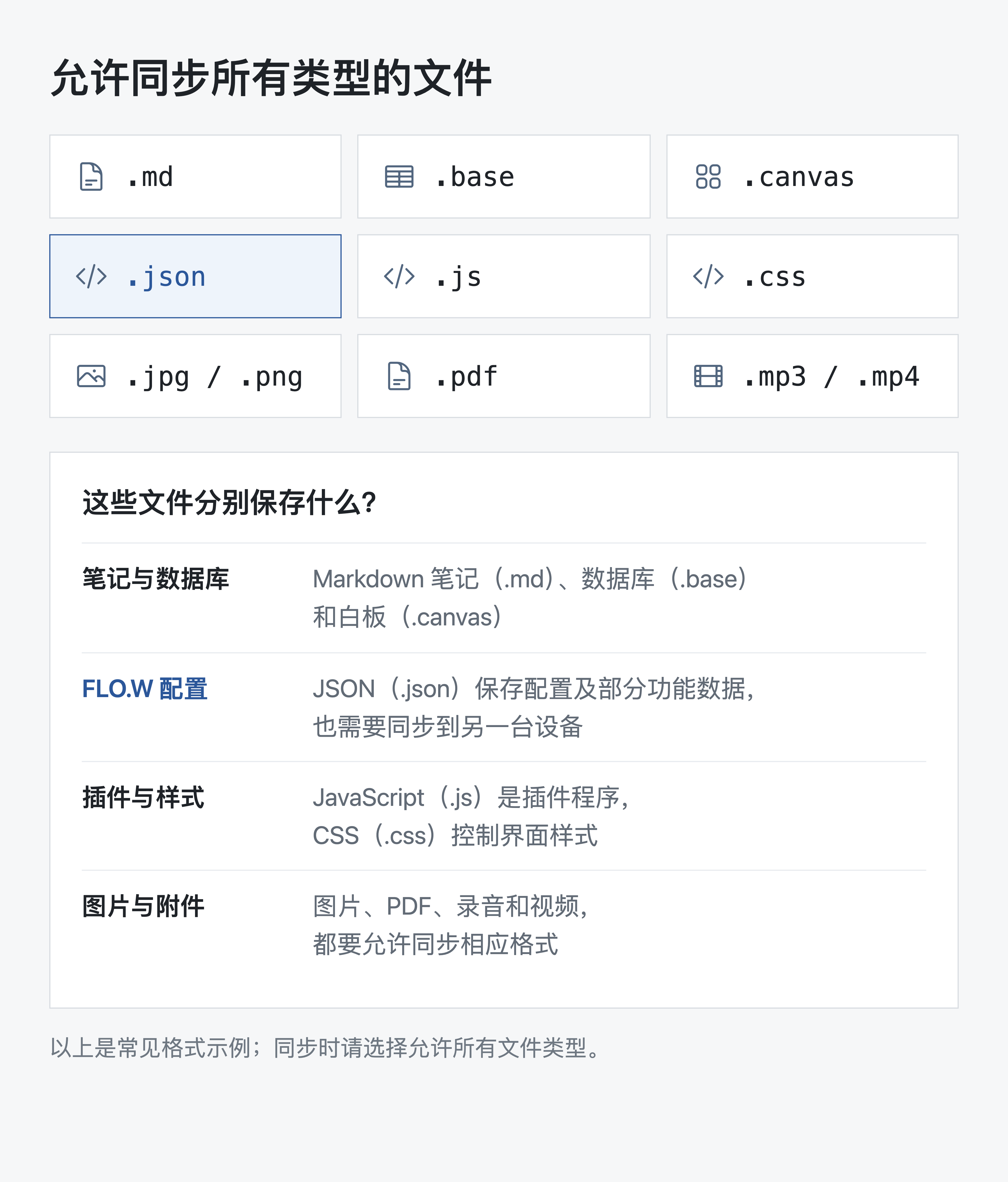 FLO.W 同步 - 允许所有文件类型